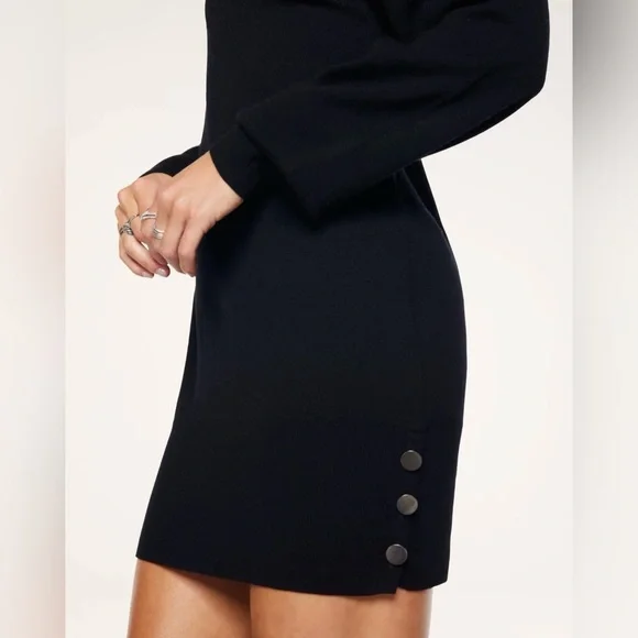 RAMY BROOK Kourtney Off-The-Shoulder Sweater Dress in Black - Picture 6 of 16